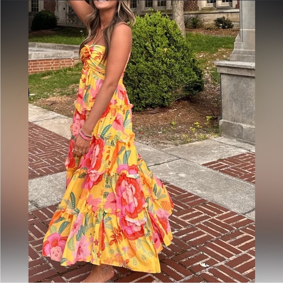 Farm Rio Macaw Bloom Tiered Dress - Picture 13 of 13